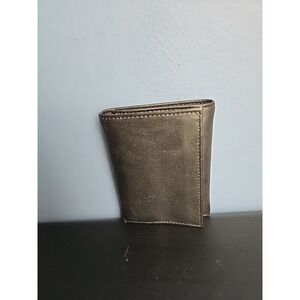 Black Genuine Leather Men's Trifold Wallet